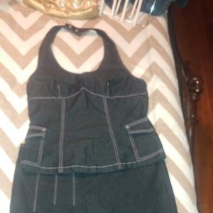 Bisou Bisou Halter Top with matching skirt.